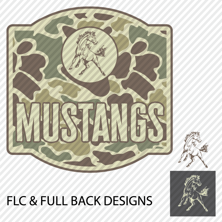 Camo Block Mustangs