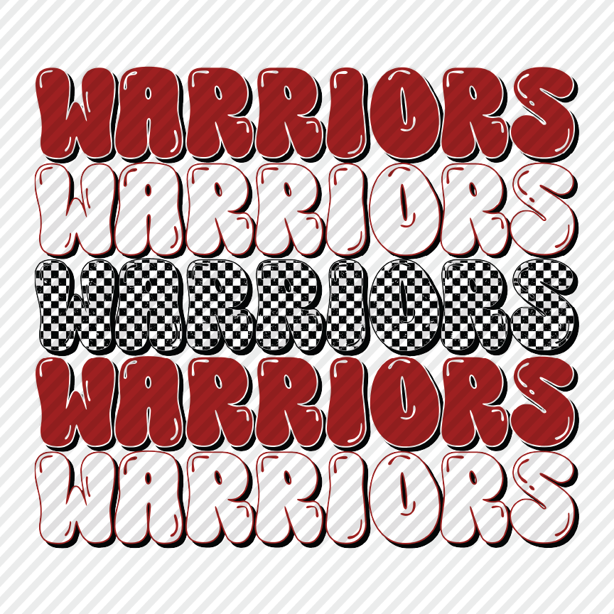 Checkerboard Mascot - Warriors