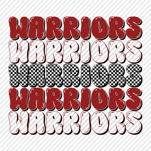 Checkerboard Mascot - Warriors