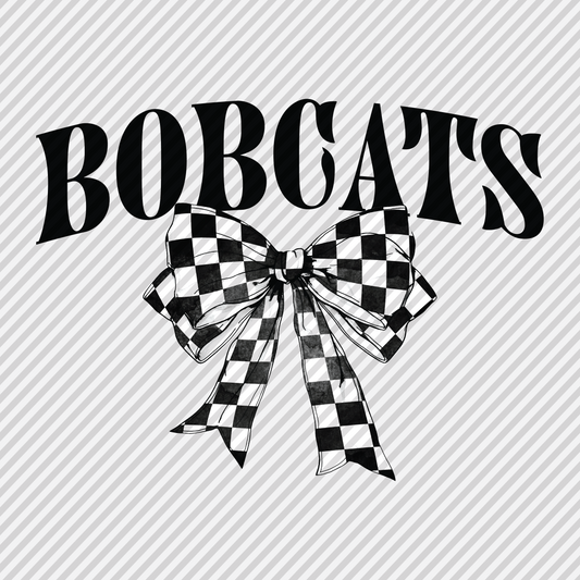 Checkered Bow - Bobcats