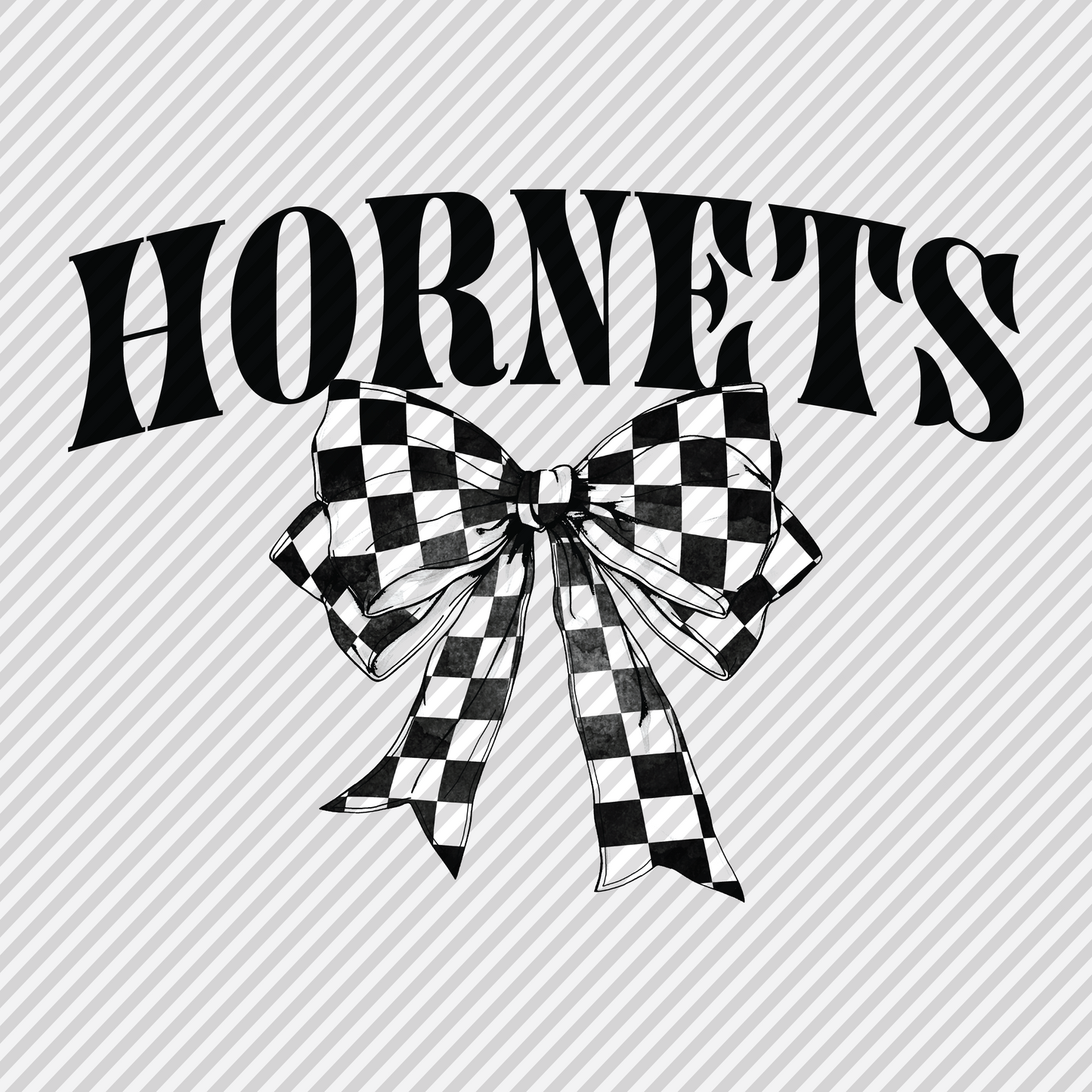 Checkered Bow - Hornets