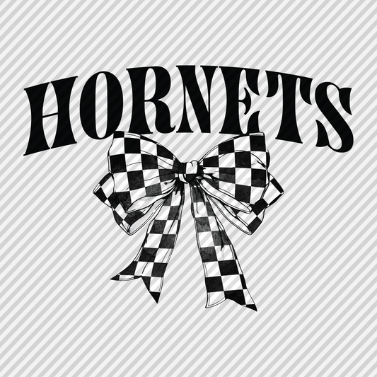 Checkered Bow - Hornets