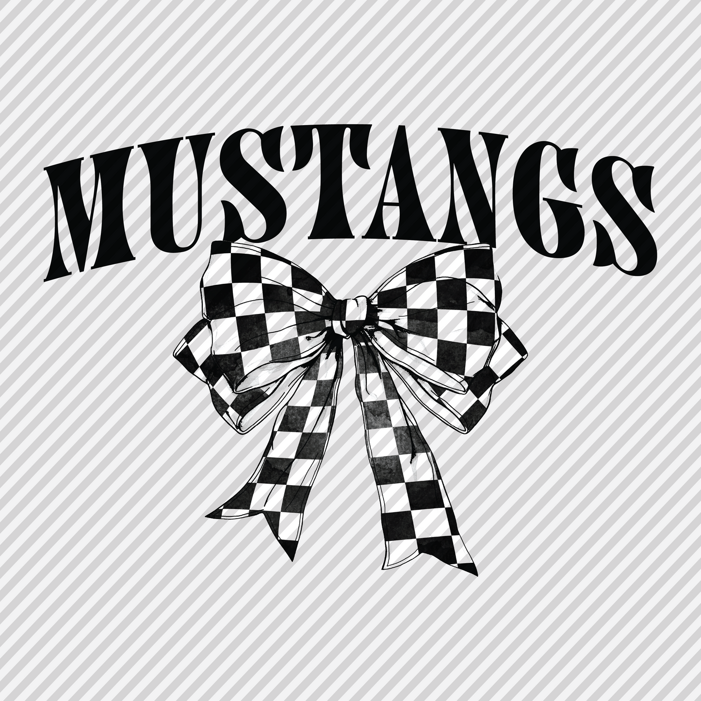 Checkered Bow - Mustangs