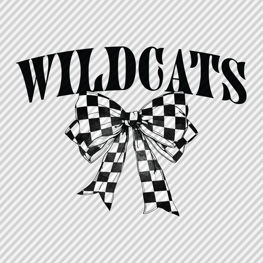 Checkered Bow - Wildcats