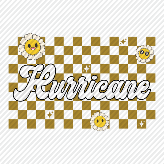 Hurricane retro checkerboard graphic