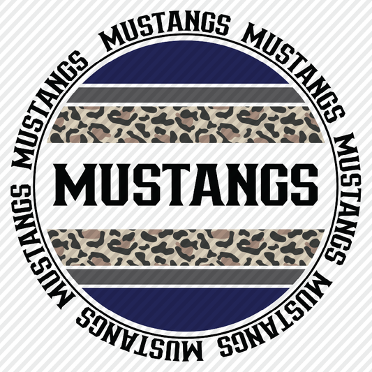 Mustangs leopard circle (navy)