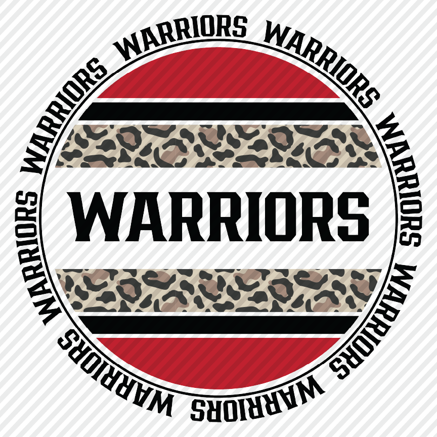Warriors leopard circle (red)