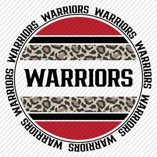 Warriors leopard circle (red)