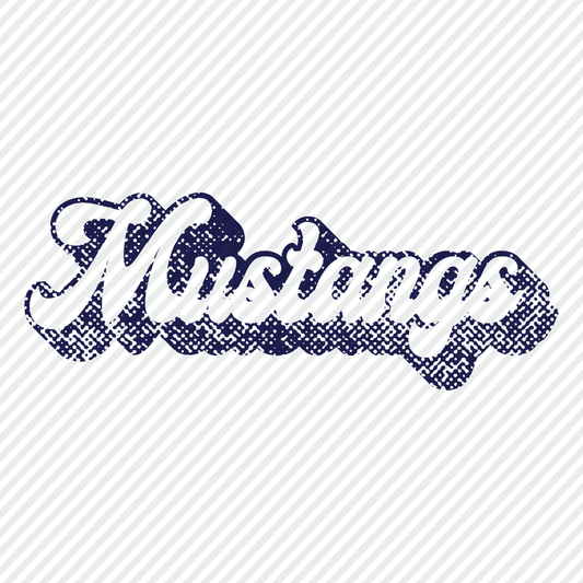 Distressed Mustangs (navy)