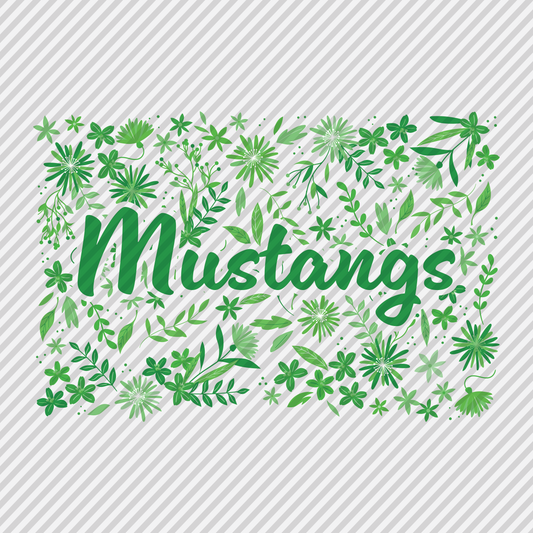 Floral - Mustangs (green)