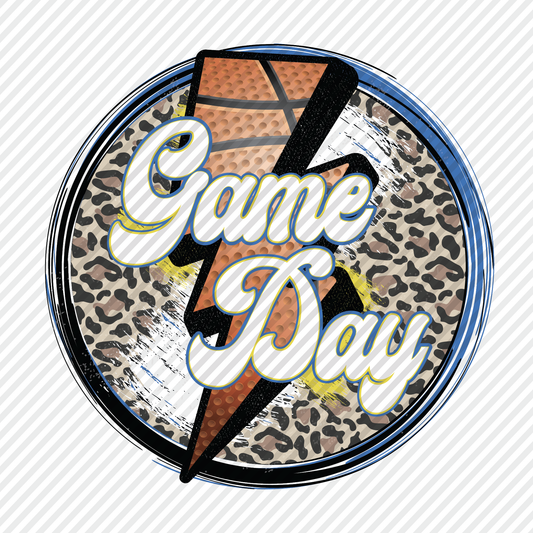 Game Day Leopard with blue & yellow