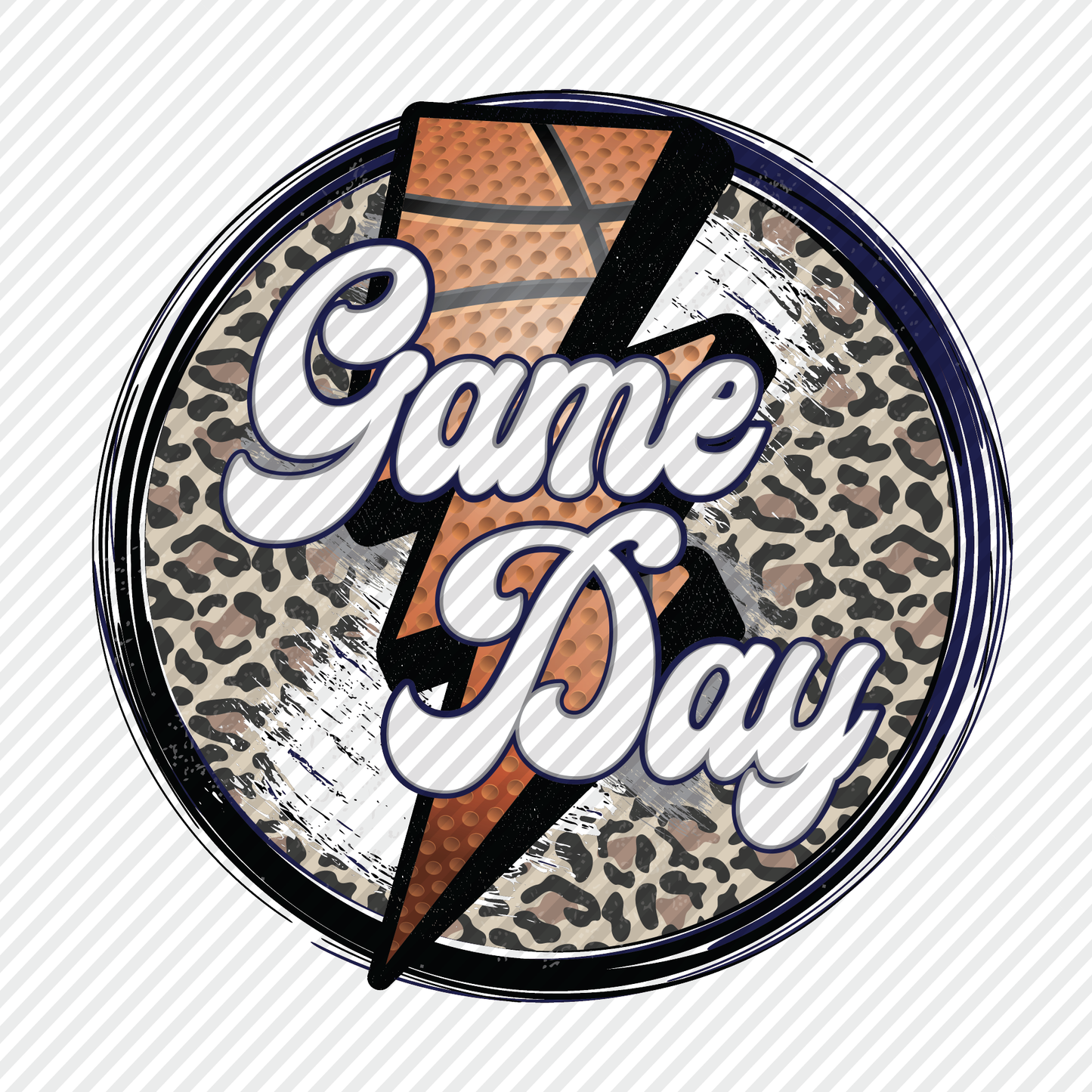 Game Day Leopard with navy & grey