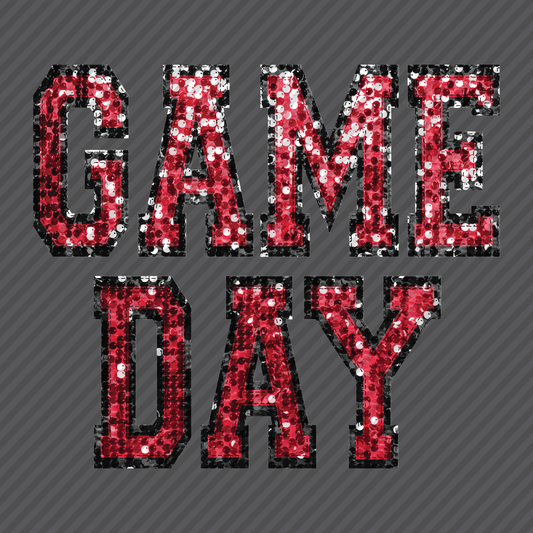 Game Day in Red & Black Sequins
