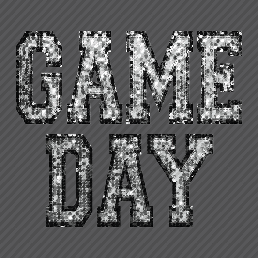 Game Day in Silver & Black Sequins
