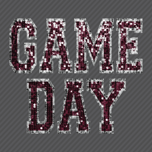 Game Day in Silver & Maroon Sequins