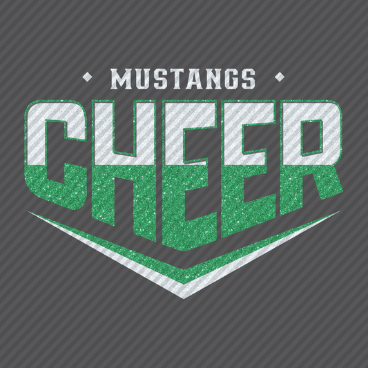 Glitter Cheer - Mustangs (green)