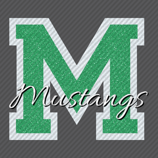 Glitter Mustangs (green)