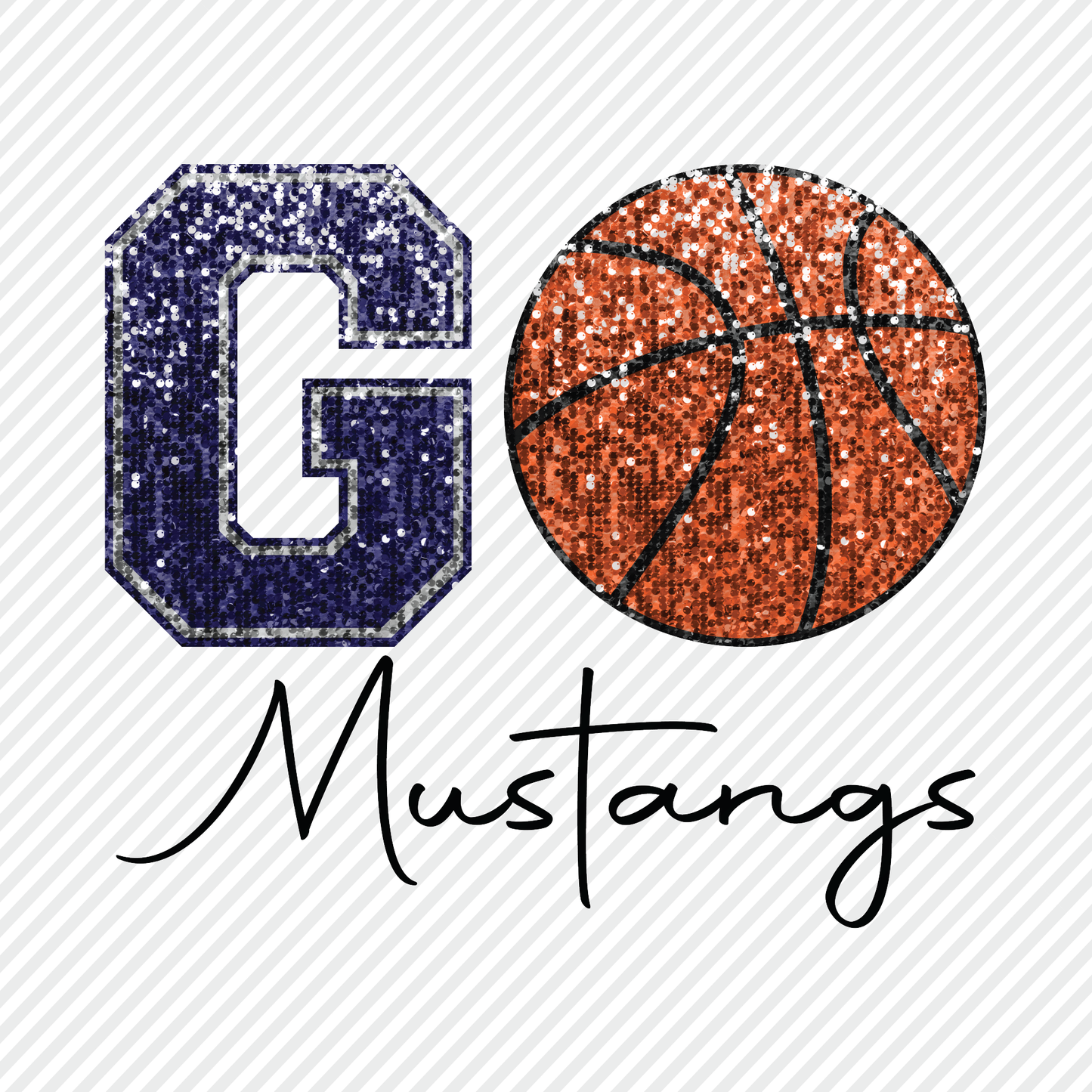 Go Mustangs (basketball) in Sequins