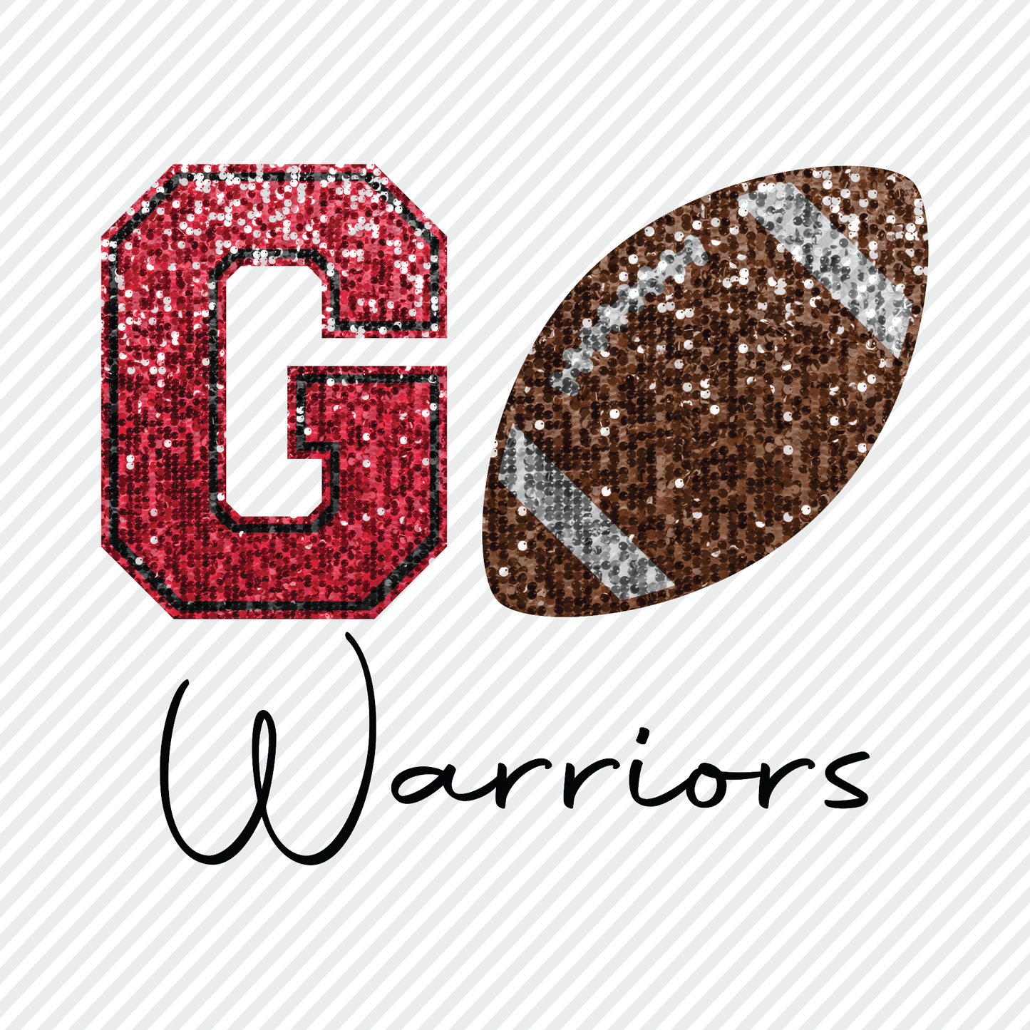 Go Warriors (football) in sequins