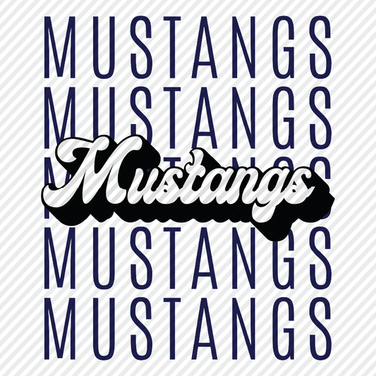 Groovy Mustangs - navy