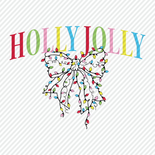 Holly Jolly Christmas Lights Bow