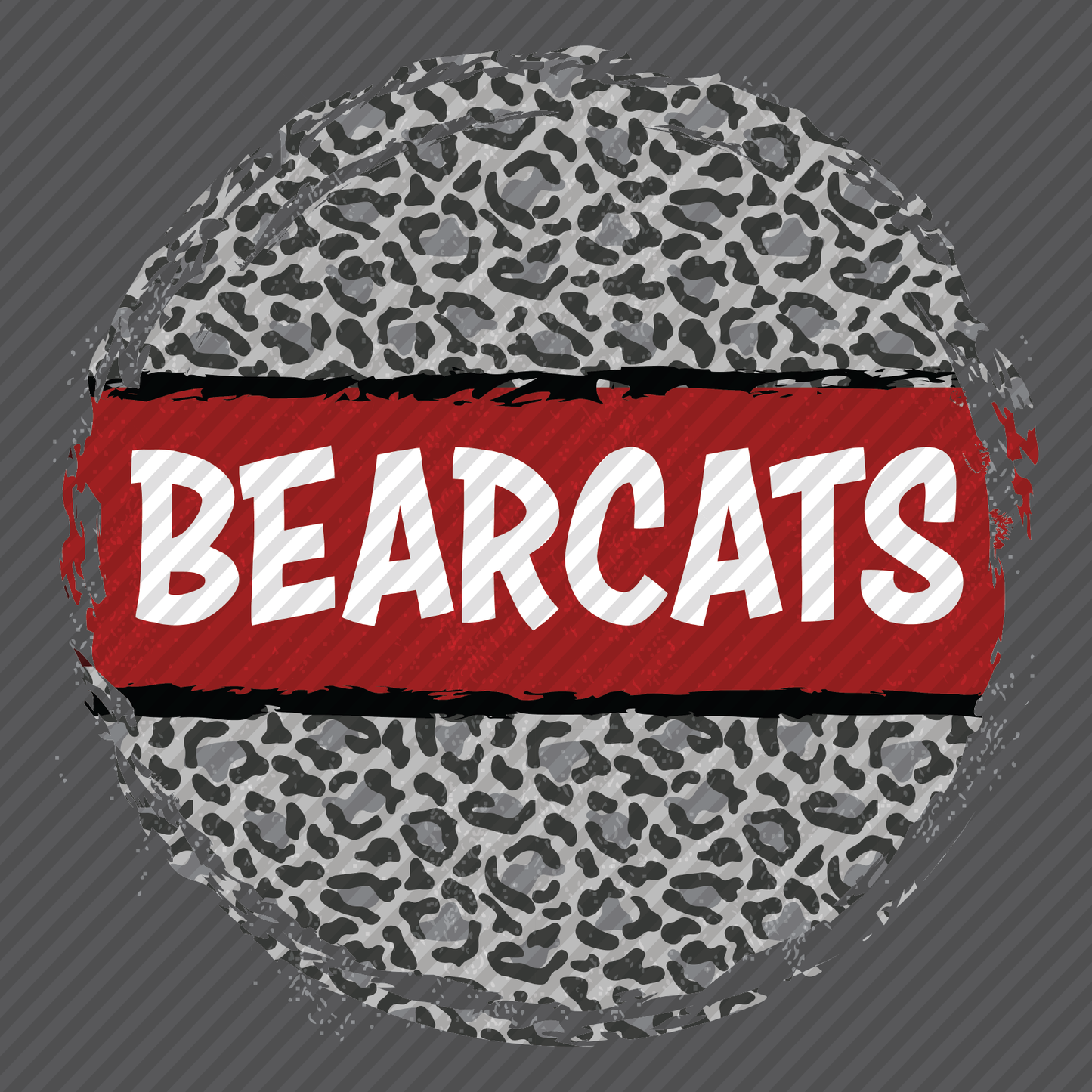 Leopard Circle w/red Bearcats