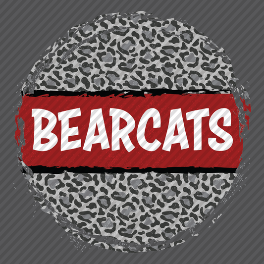 Leopard Circle w/red Bearcats