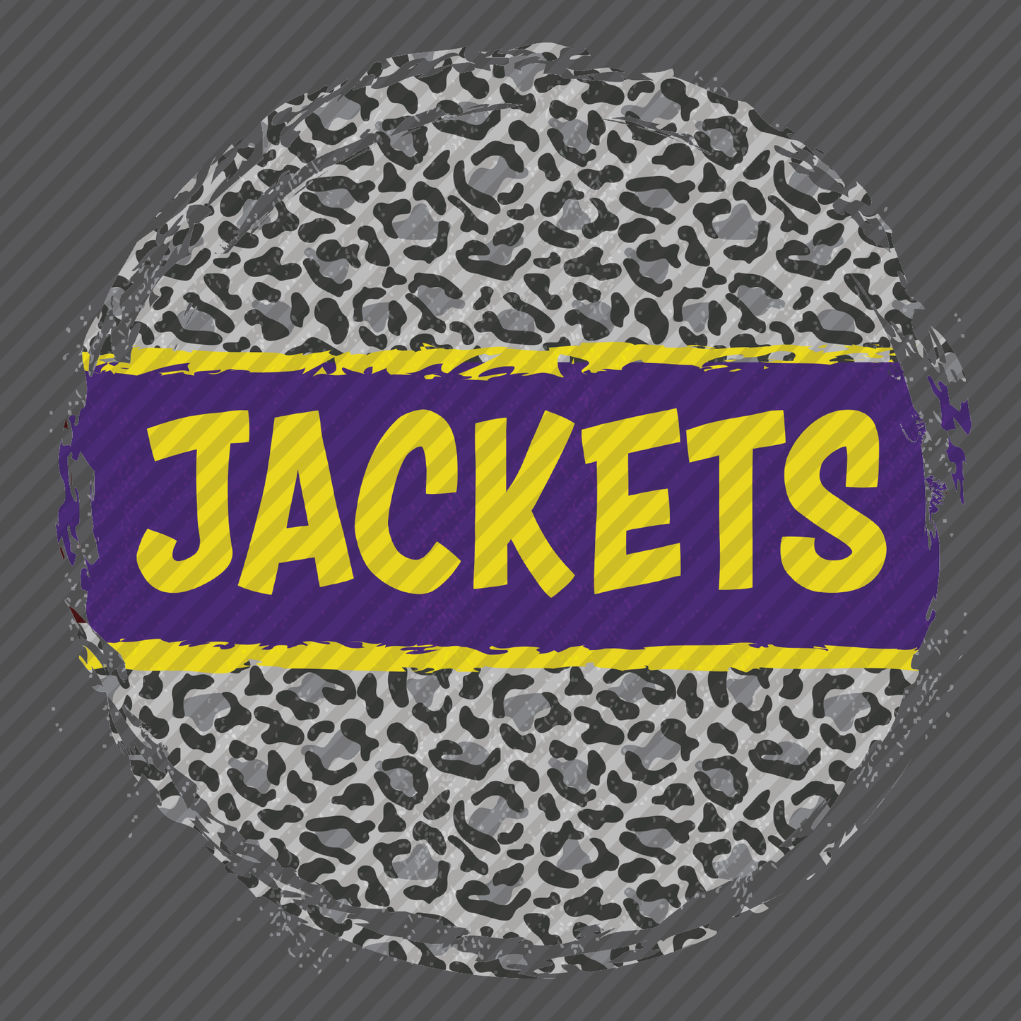 Leopard Circle w/purple & yellow Jackets
