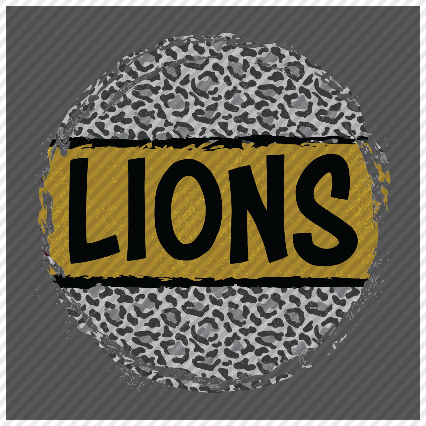 Leopard Circle w/gold & black Lions