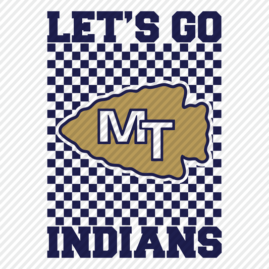 Let's Go Indians - navy