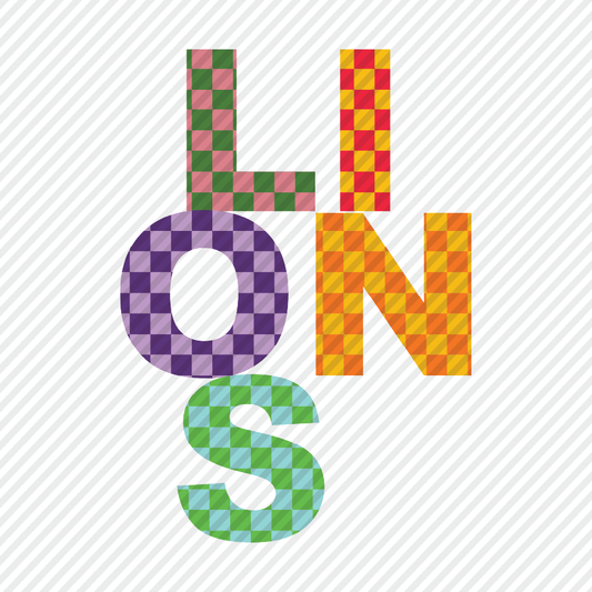Lions fun checkered