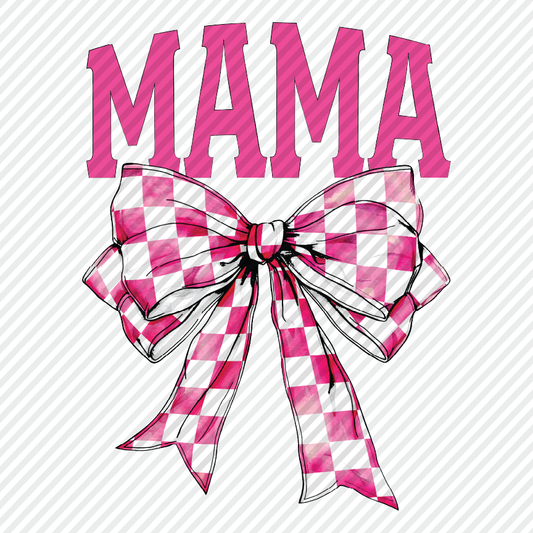 Mama Pink Checkered Bow