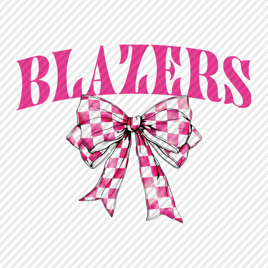 Pink Checkered Bow - Blazers