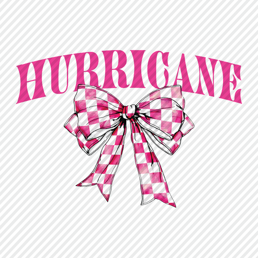 Pink Checkered Bow - Hurricane