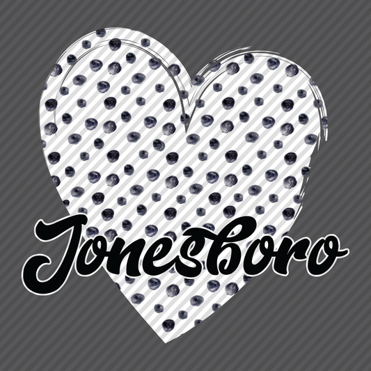 B&W Polkadot Heart - Jonesboro