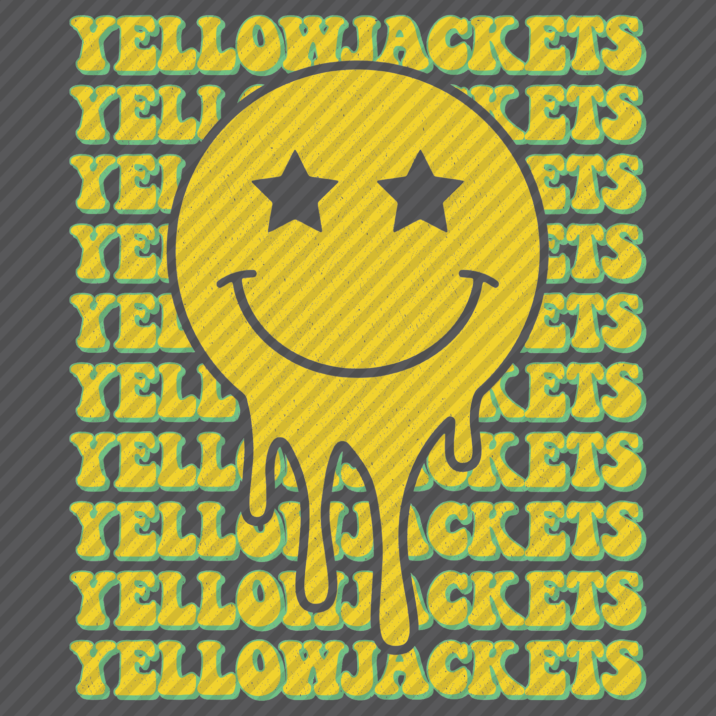 Yellowjackets in Yellow with retro smiley faces