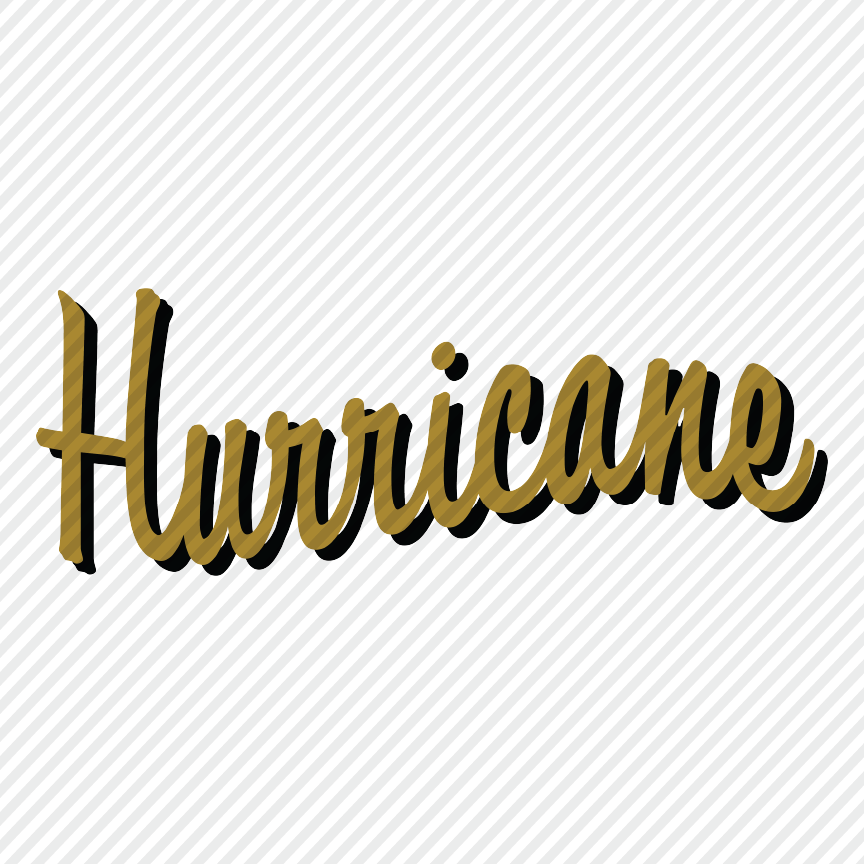 Hurricane with Shadow (plain & distressed)