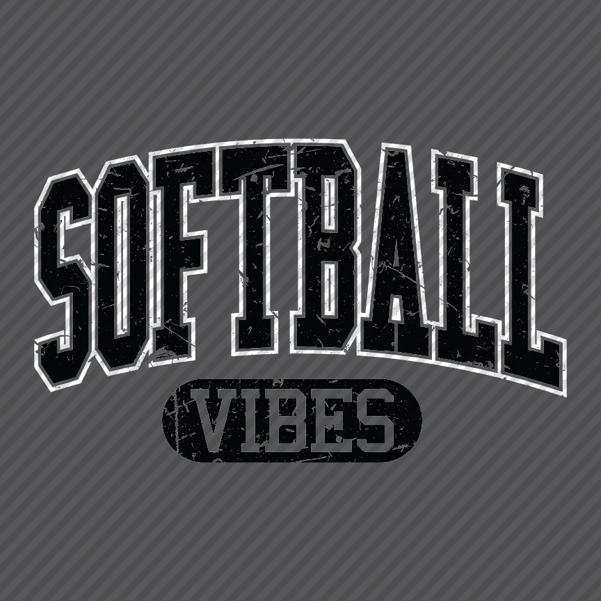 Softball Vibes - Black & White