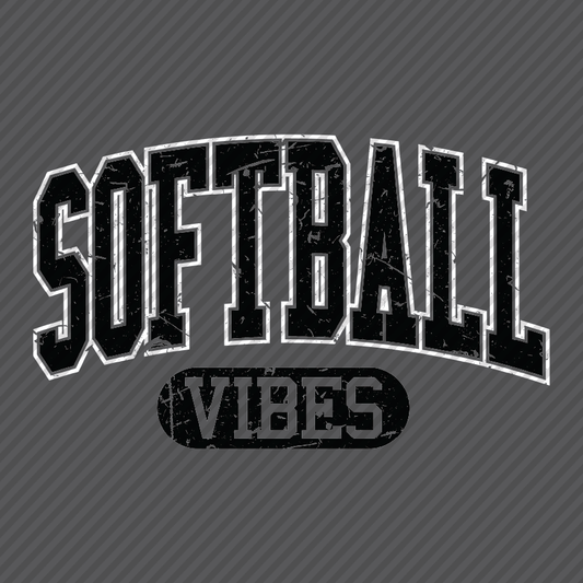 Softball Vibes - Black & White