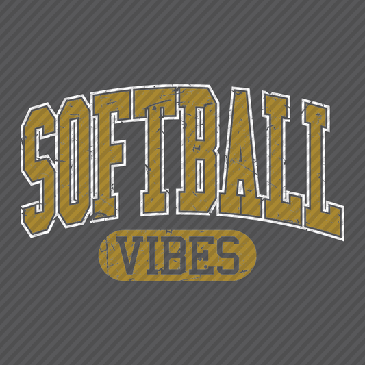 Softball Vibes - White & Gold