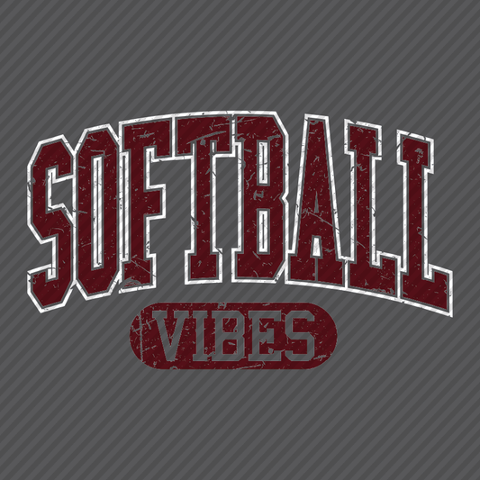 Softball Vibes - White & Maroon