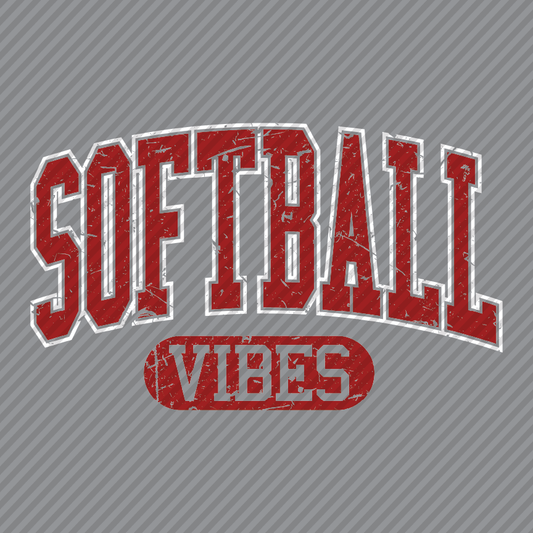 Softball Vibes - White & Red