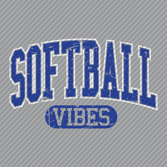 Softball Vibes - White & Royal Blue