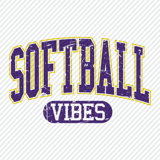 Softball Vibes - Yellow & Purple