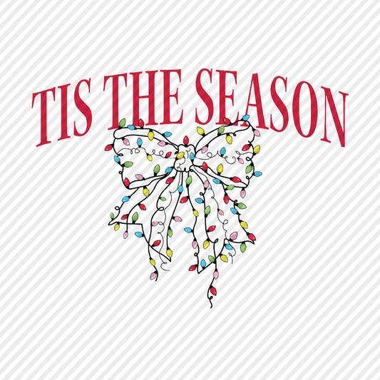 Tis The Season Christmas Lights bow