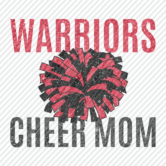 Warriors Cheer Mom in tinsel glitter