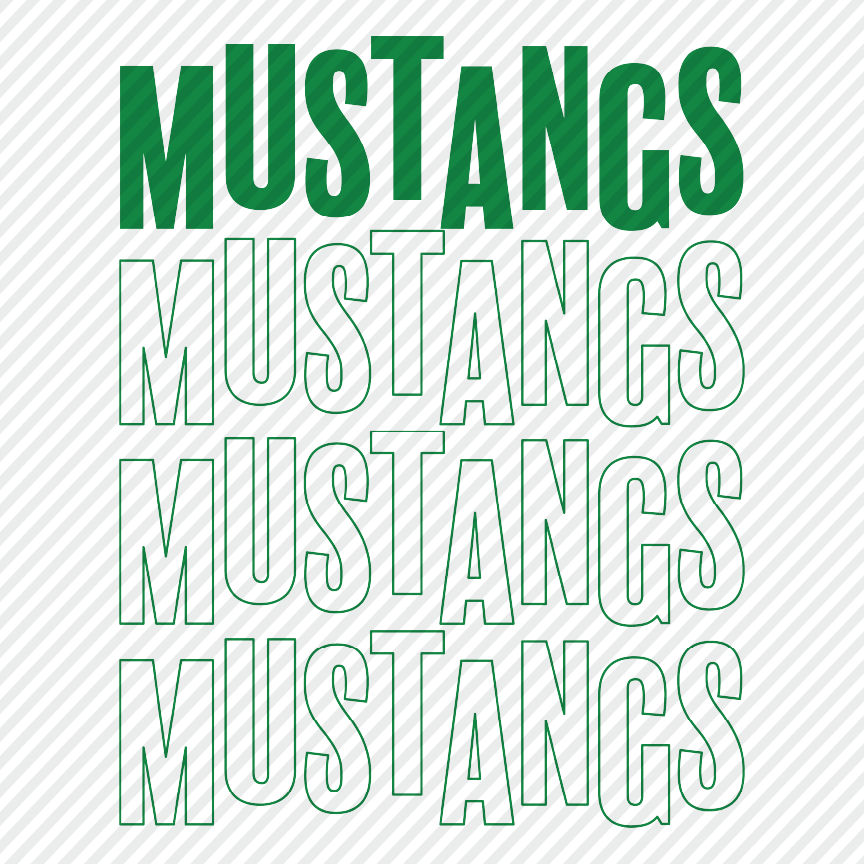 Wobble Mustangs - green & white